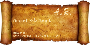 Arend Róbert névjegykártya